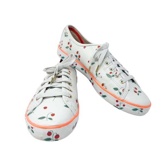 Keds x Rifle Paper Kickstart Leather Sneakers Strawberry Design 9.5 - Picture 3 of 11